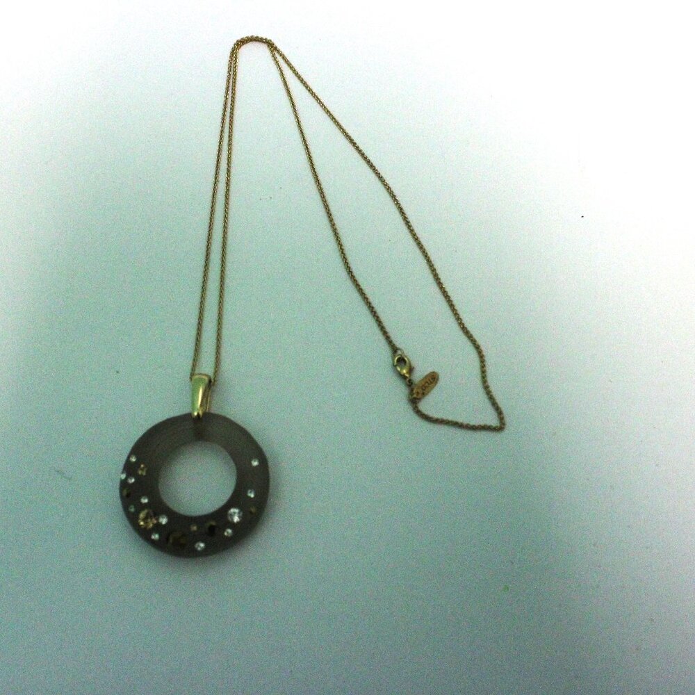 Lucite Crystal Encrusted Necklace